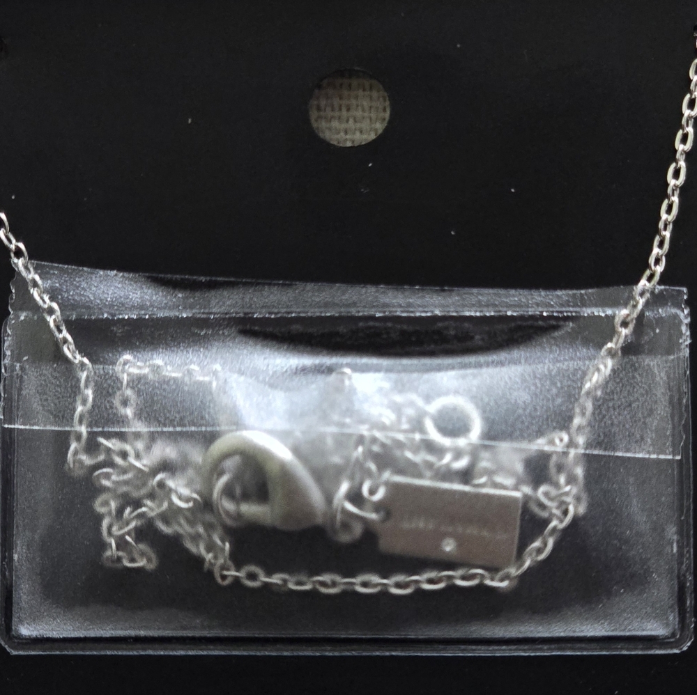 Coach Two-tone Heart Signature Pendant Necklace - Picture 5 of 5